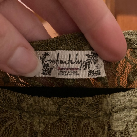 Free People Intimately semi-sheer olive green top size small - Picture 3 of 3